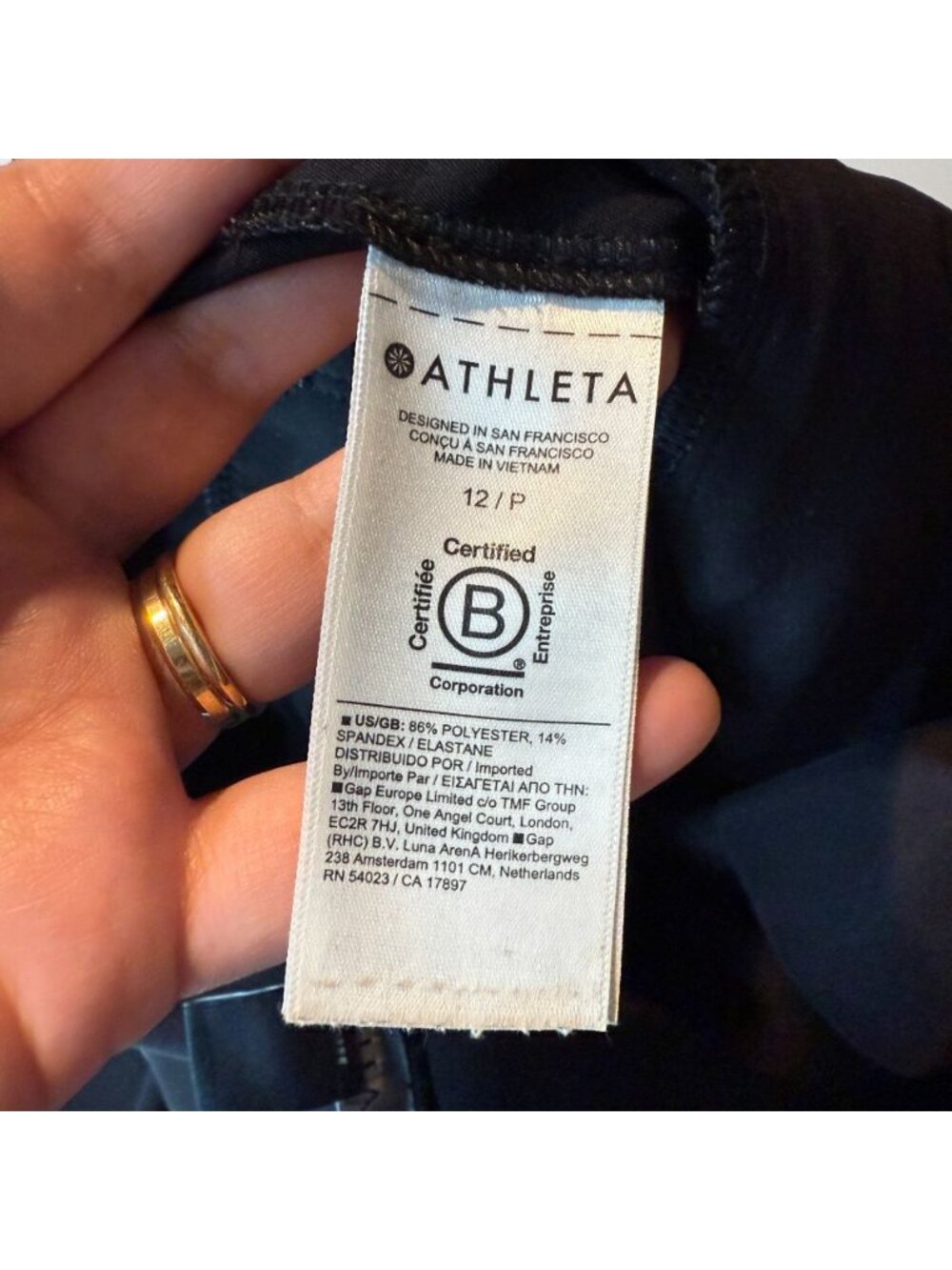 Athleta Women 12P Endless High Rise Pant Black Stretch Active Travel Commute - Picture 5 of 11